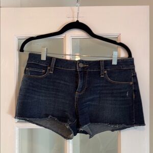 PAIGE Dark Blue Indigo Jean Shorts